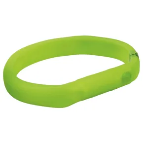 Obroża świetlna USB PŁASKA, zielona M-L: 50 cm/18 mm